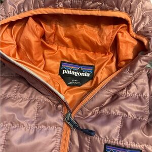 Patagonia Quilted Jacket in pink and Tangerine